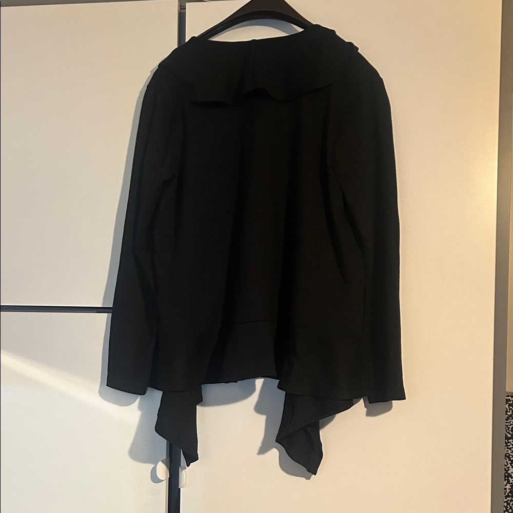 Colleen Lopez Black Open-Front Ruffle Sweater - Picture 2 of 5